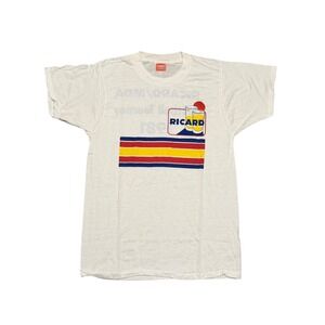 Vintage 1981 Ricard MDA Softball Tourney T-Shirt Super Screen Stars White Large